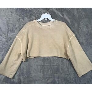 Adidas Yeezy Season 1 Cut Off Sweatshirt Womens XS Cropped Beige Oversized Baggy